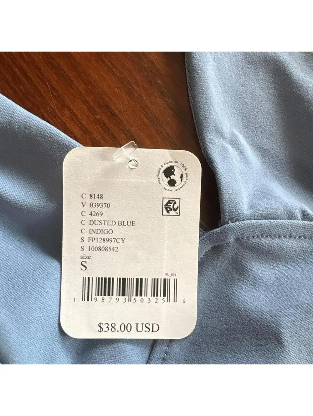 Free People Women's Blue Crop-top